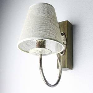 Wandlampe CARIN Beige - Braun - Metall - Textil - 15 x 29 x 27 cm