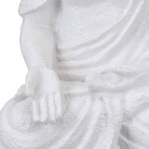 Weiße Buddha Figur 17,5 cm Weiß - Kunststoff - Stein - 10 x 18 x 8 cm