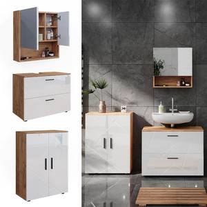 Badmöbel Set Irma 40541 Braun - Weiß - Holzwerkstoff - 80 x 58 x 41 cm