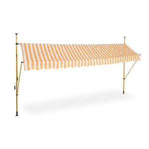 Auvent rétractable pour balcon Doré - Orange - Blanc - Largeur : 400 cm