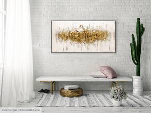 Acrylbild handgemalt Glittering Crowd Braun - Massivholz - Textil - 120 x 60 x 4 cm