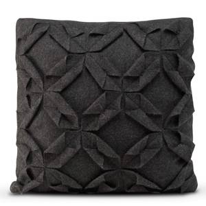 Origami felt Housse de coussin décoratif Noir - Textile - 1 x 50 x 50 cm