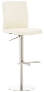 Tabouret de bar Cadiz Lot de 2 Blanc crème - Argenté