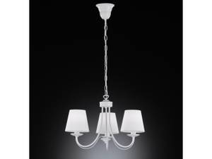 LED Kronleuchter Landhaus, Stoff, Weiß Weiß - Metall - Textil - 52 x 150 x 52 cm