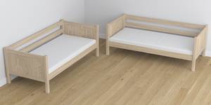 Etagenbett N02 mit Matratzenschublade Eiche Hell - 80 x 180 cm