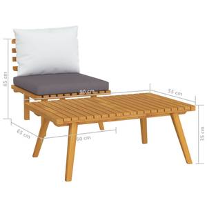 Garten-Lounge-Set Grau - Massivholz - Holzart/Dekor - 55 x 35 x 90 cm