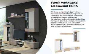 FURNIX Ensemble meubles TINNA + LED Imitation chêne de Sonoma - Blanc