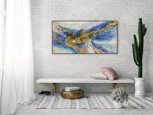 Acrylbild handgemalt Blaue Ewigkeit Blau - Gold - Massivholz - Textil - 120 x 60 x 4 cm