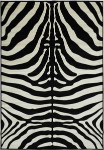 Teppich Serengeti Schwarz - Weiß - Textil - 160 x 1 x 230 cm