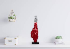 Sculpture moderne Allegory of Passion Rouge - Argenté - Pierre artificielle - Matière plastique - 24 x 88 x 24 cm