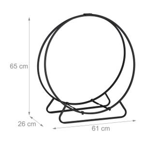 Rundes Kaminholzregal Schwarz - Metall - 61 x 65 x 26 cm