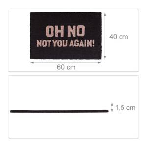 Paillasson Oh No en fibres de coco Noir - Blanc - Fibres naturelles - Matière plastique - 60 x 2 x 40 cm