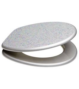 WC-Sitz Absenkautomatik Crystal Silver Silber - Holzwerkstoff - 38 x 6 x 47 cm