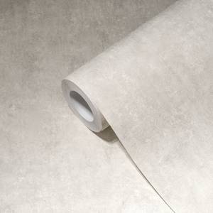Tapete Betonoptik Hellgrau Weiß Grau - Weiß - Kunststoff - Textil - 53 x 1005 x 1 cm