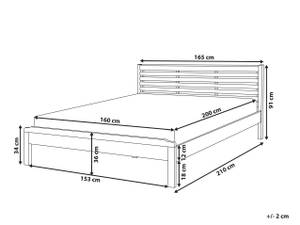 Doppelbett CARNAC Eiche Hell - Breite: 165 cm