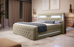 Boxspringbett Moonlight Beige - Breite: 140 cm - H4