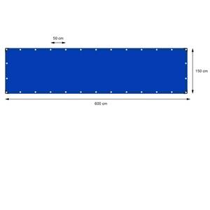 Abdeckplane mit Ösen 1,5x6m 180g/m² Blau Blau