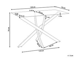 Esszimmertisch MARAMO Silber - Glas - 70 x 76 x 120 cm