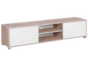 Meuble TV LINCOLN Marron - Blanc - Bois manufacturé - 180 x 41 x 41 cm