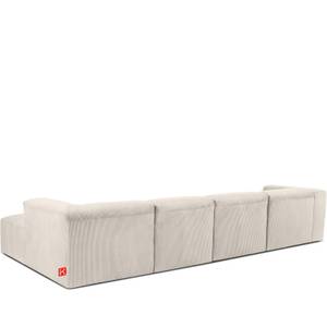 Ecksofa BUFFO 6-Sitzer Creme - Breite: 377 cm - Armlehne beidseitig montierbar - Ecke davorstehend rechts - Ottomane davorstehend rechts