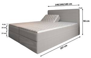 Boxspringbett ASTOR Creme - Breite: 140 cm