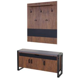 Garderobe mit Sitzbank A27 Braun - Holzwerkstoff - 110 x 53 x 30 cm