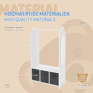 Kleiderständer mit Ablage aus Pressspan Weiß - Holzwerkstoff - 30 x 115 x 63 cm