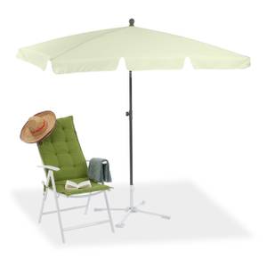Rechteckiger Sonnenschirm für den Garten Schwarz - Weiß - Metall - Kunststoff - Textil - 200 x 235 x 120 cm