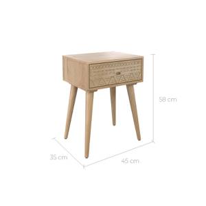 Table de chevet Tiny Marron - Bois massif - 45 x 58 x 35 cm