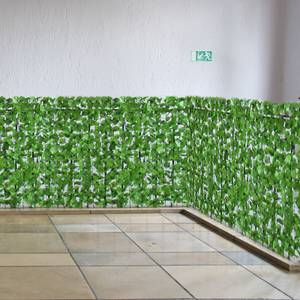 Balkonsichtschutz N77 300x100cm Blatt Grün - Kunststoff - 300 x 100 x 1 cm