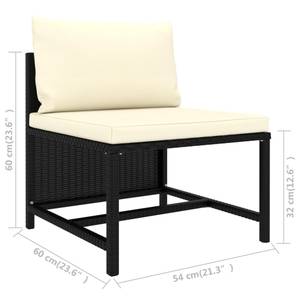 Garten-Lounge-Set (9-teilig) 3009676-26 Schwarz - Weiß