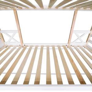 Kinderbett Hausbett Hemera Ⅲ Schwarz - Weiß - Holzwerkstoff - Metall - Massivholz - Holzart/Dekor - 96 x 205 x 245 cm
