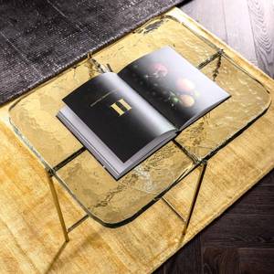 Couchtisch Ice Gold - Glas - 63 x 46 x 46 cm