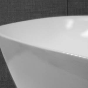 Vasque ronde Ø 405x140 mm blanc Blanc - Céramique - Métal - 41 x 14 x 41 cm