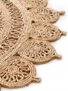 Tapis de jute Kamala Beige - Fibres naturelles - 120 x 1 x 120 cm