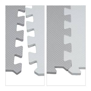 36 pièces Tapis puzzle avec bord Gris - Blanc