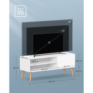 TV-Schrank Bangui Weiß - Holzwerkstoff - 120 x 49 x 40 cm