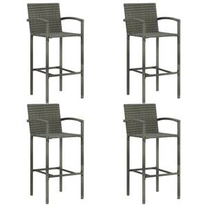 Garten-Bar Set (5-teilig) 3008866-2 Grau - Kunststoff - Polyrattan - 80 x 110 x 80 cm