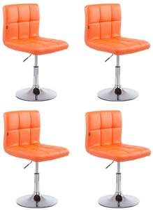 4er Set Lounger Palma V2 Kunstleder Orange - Kunstleder - 44 x 74 x 49 cm