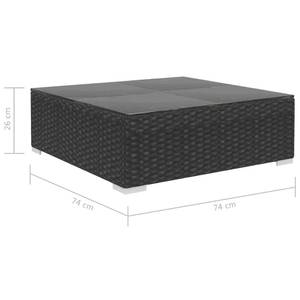 Gartenmöbel Set 296252 (8-teilig) Schwarz - Polyrattan - 74 x 26 x 74 cm