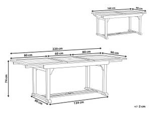 Esszimmertisch JAVA Braun - Massivholz - 90 x 74 x 160 cm