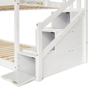 Etagenbett SkyAttic Ⅰ Weiß - Holzwerkstoff - Massivholz - Holzart/Dekor - 97 x 217 x 245 cm