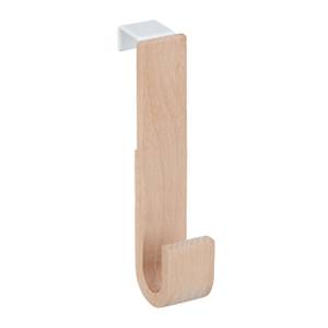 Türhaken Holz 5er Set Braun - Weiß - Holzwerkstoff - Metall - 3 x 13 x 6 cm