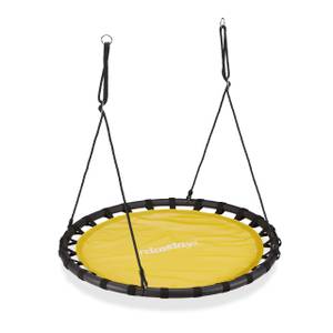 Balançoire nid d'oiseau rond 120 cm Noir - Jaune