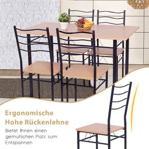 5-teiliges Esstisch-Set Schwarz