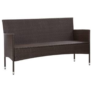 vidaXL 3-Sitzer-Gartensofa mit Auflagen Braun - Textil - 155 x 81 x 155 cm