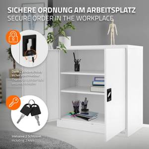 Aktenschrank abschließbar Weiß - 40 x 90 x 90 cm