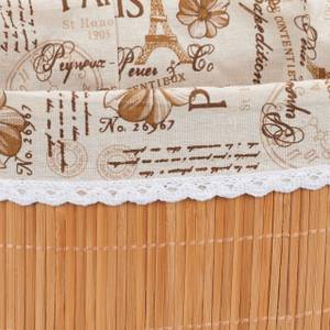 Corbeille de pain en bambou Beige - Marron - Bambou - Métal - Textile - 34 x 16 x 24 cm