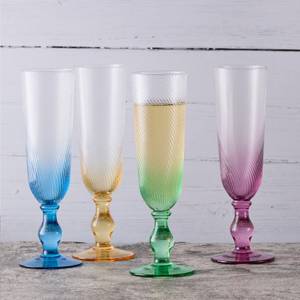 Swirl Champagnerflöten 4er Set Glas - 6 x 22 x 6 cm