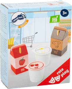 Milchprodukte-Set „fresh“ Braun - Holzwerkstoff - 4 x 8 x 4 cm